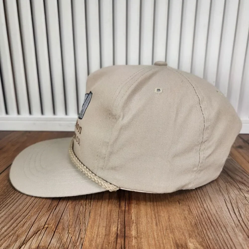 VTG Assumption Cooperative Grain Co. Snapback Hat Cap Tan Rope Farmer Grower